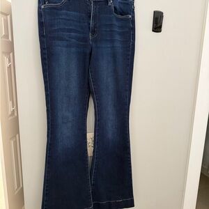 Elegant Dark Blue Flare Jeans for Women